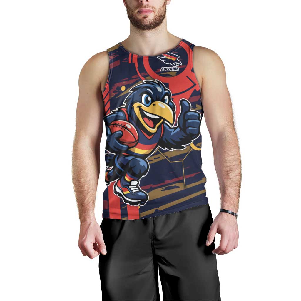 Adelaide Crows Men Tank Top Mascot Cartoon Football Illustration Style