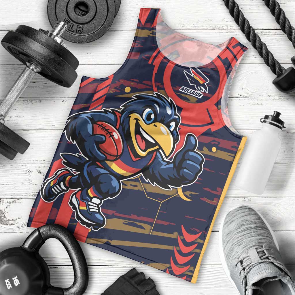Adelaide Crows Men Tank Top Mascot Cartoon Football Illustration Style