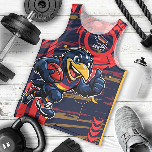Adelaide Crows Men Tank Top Mascot Cartoon Football Illustration Style