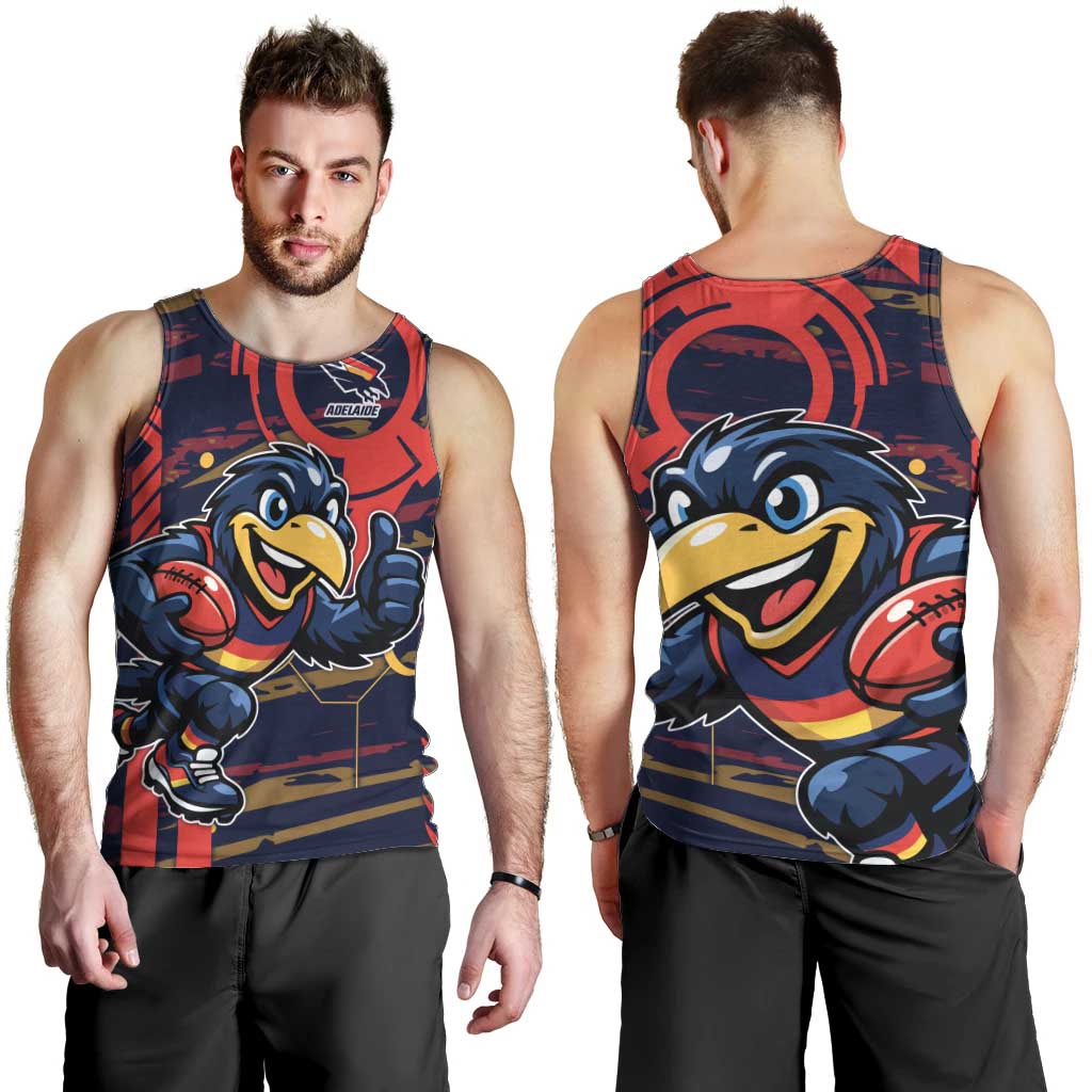 Adelaide Crows Men Tank Top Mascot Cartoon Football Illustration Style