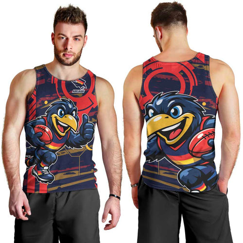 Adelaide Crows Men Tank Top Mascot Cartoon Football Illustration Style