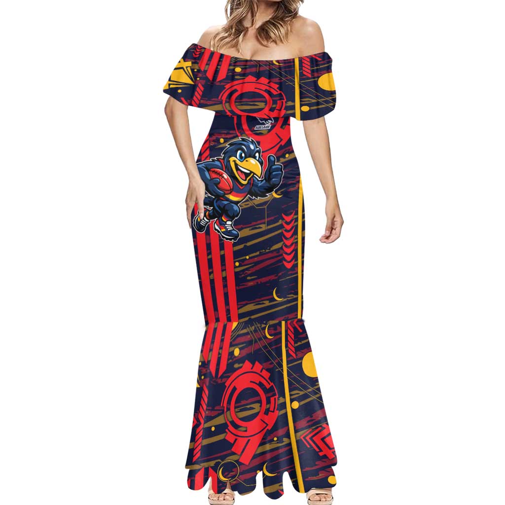 Adelaide Crows Mermaid Dress Mascot Cartoon Football Illustration Style
