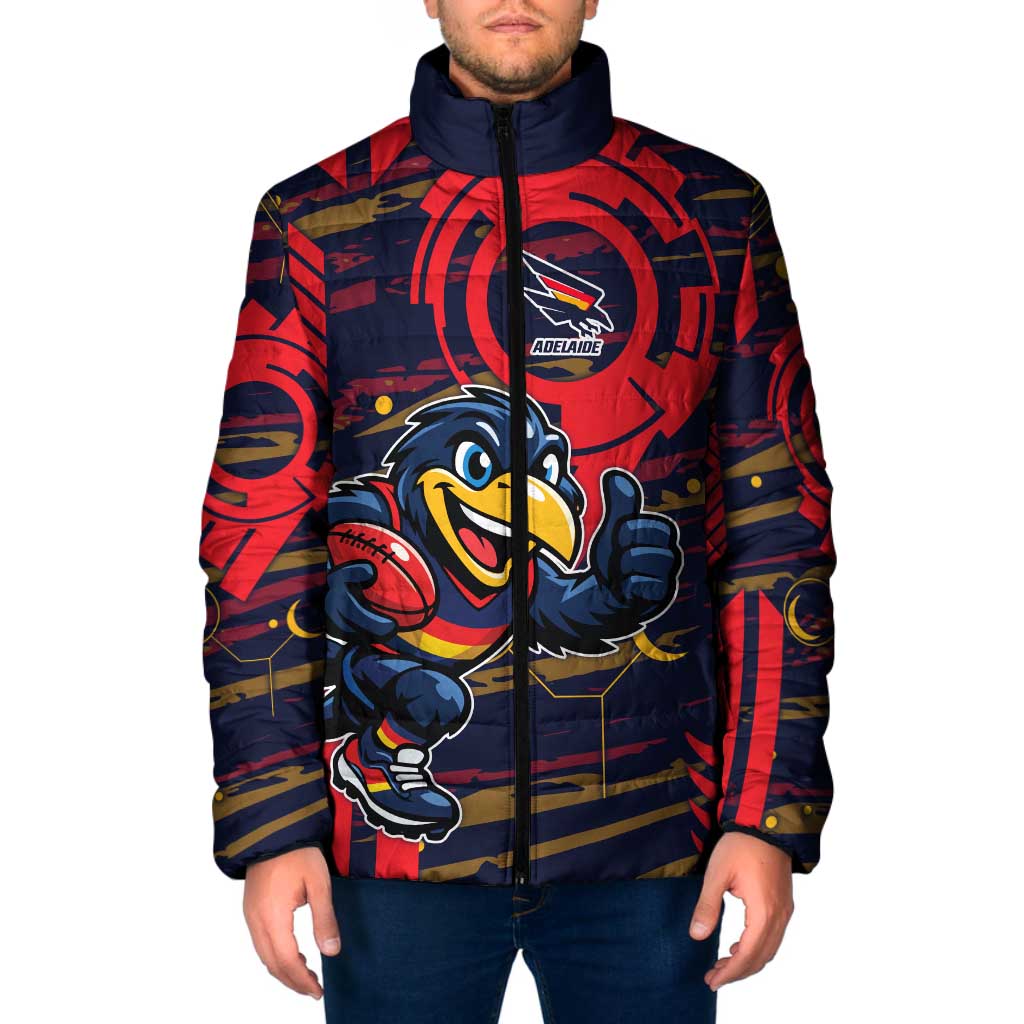 Adelaide Crows Padded Jacket Mascot Cartoon Football Illustration Style