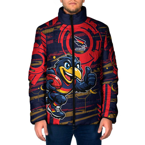 Adelaide Crows Padded Jacket Mascot Cartoon Football Illustration Style