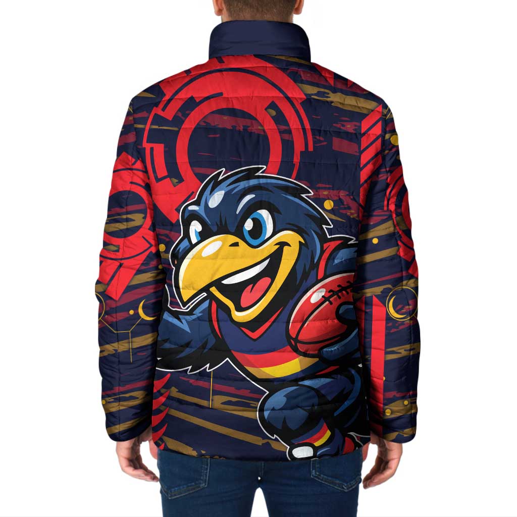 Adelaide Crows Padded Jacket Mascot Cartoon Football Illustration Style