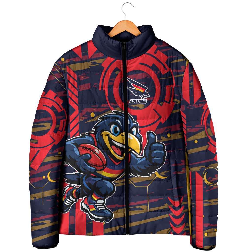 Adelaide Crows Padded Jacket Mascot Cartoon Football Illustration Style