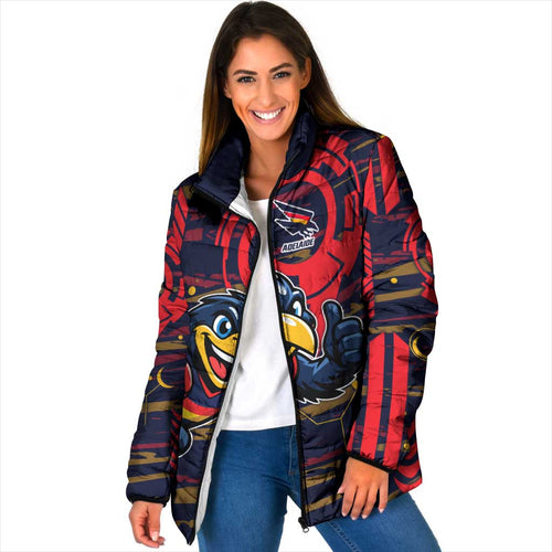 Adelaide Crows Padded Jacket Mascot Cartoon Football Illustration Style