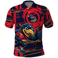 Adelaide Crows Polo Shirt Mascot Cartoon Football Illustration Style