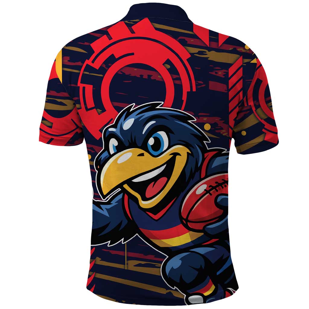 Adelaide Crows Polo Shirt Mascot Cartoon Football Illustration Style