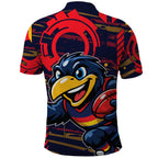 Adelaide Crows Polo Shirt Mascot Cartoon Football Illustration Style