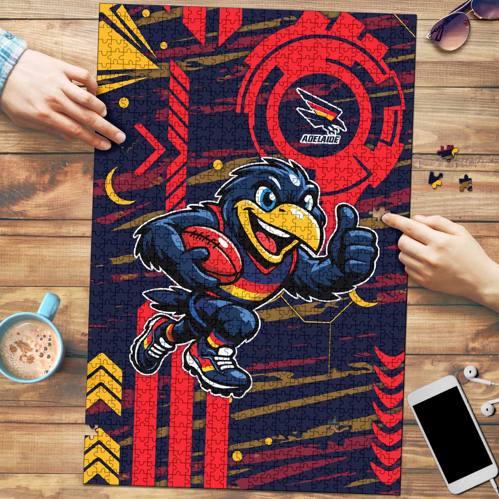Adelaide Crows Puzzle Mascot Cartoon Football Illustration Style