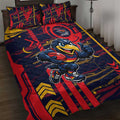 Adelaide Crows Quilt Bed Set Mascot Cartoon Football Illustration Style