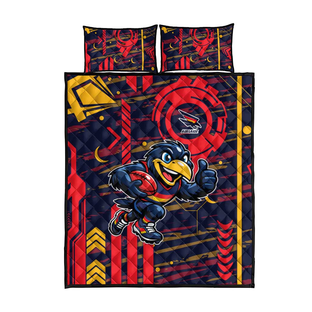 Adelaide Crows Quilt Bed Set Mascot Cartoon Football Illustration Style