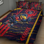 Adelaide Crows Quilt Bed Set Mascot Cartoon Football Illustration Style