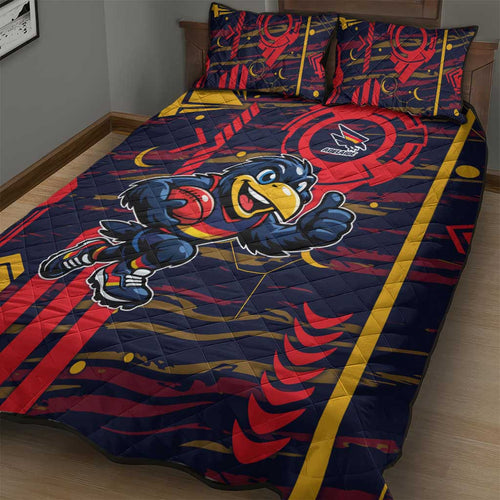 Adelaide Crows Quilt Bed Set Mascot Cartoon Football Illustration Style