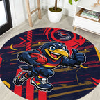 Adelaide Crows Round Carpet Mascot Cartoon Football Illustration Style