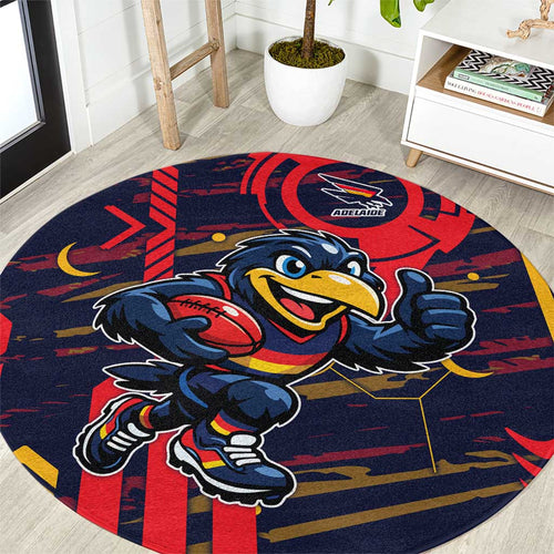 Adelaide Crows Round Carpet Mascot Cartoon Football Illustration Style