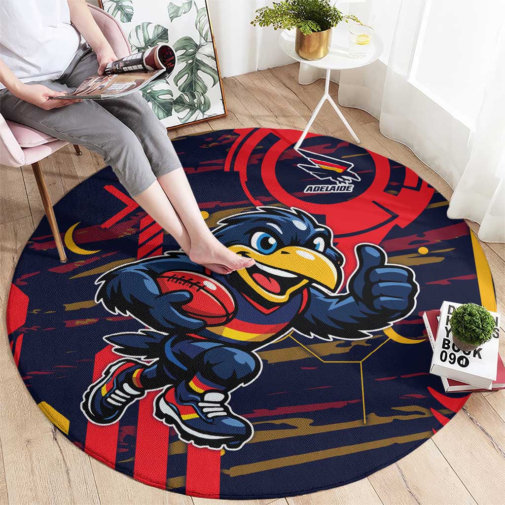 Adelaide Crows Round Carpet Mascot Cartoon Football Illustration Style