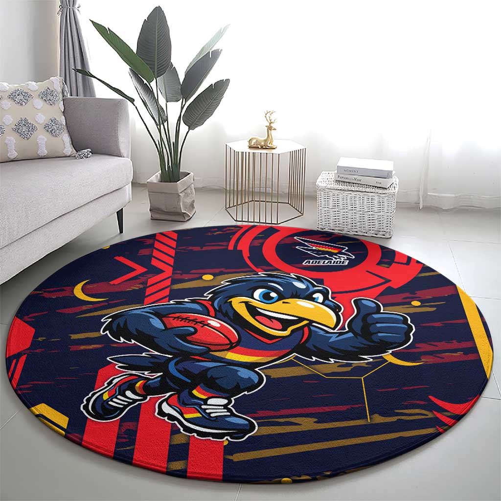 Adelaide Crows Round Carpet Mascot Cartoon Football Illustration Style