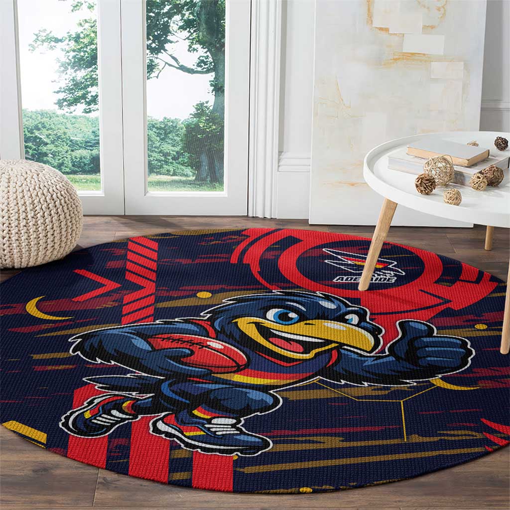 Adelaide Crows Round Carpet Mascot Cartoon Football Illustration Style