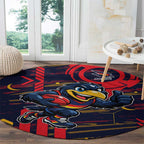 Adelaide Crows Round Carpet Mascot Cartoon Football Illustration Style