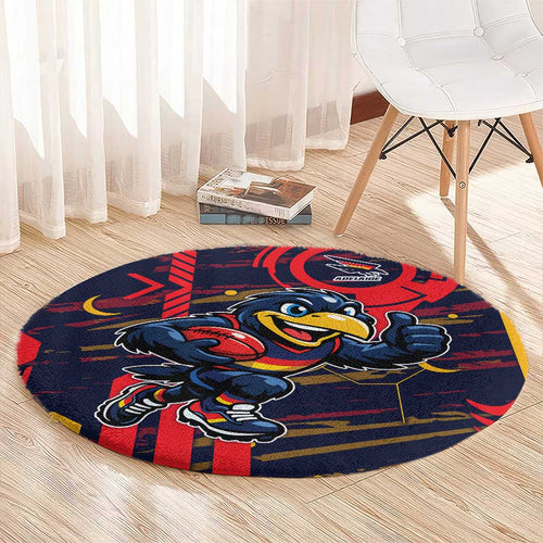 Adelaide Crows Round Carpet Mascot Cartoon Football Illustration Style