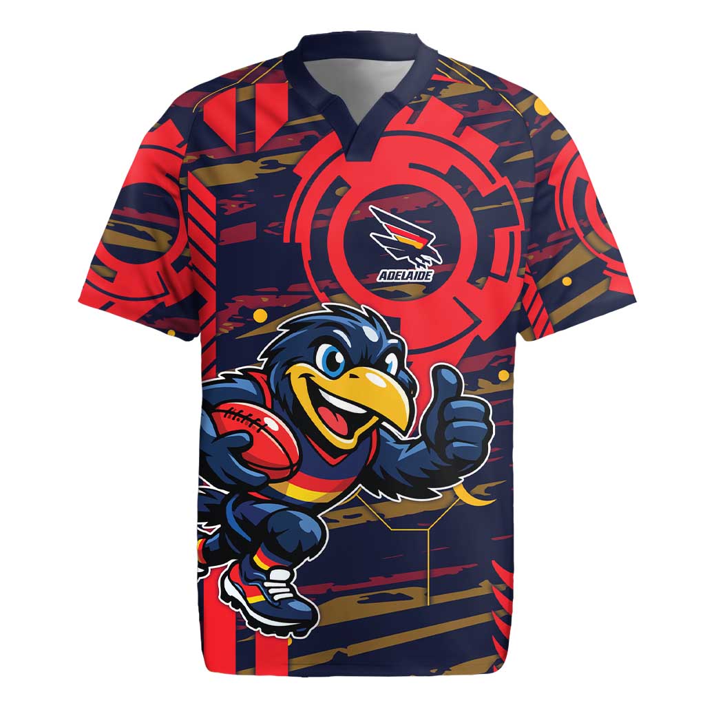 Adelaide Crows Rugby Jersey Mascot Cartoon Football Illustration Style