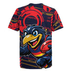 Adelaide Crows Rugby Jersey Mascot Cartoon Football Illustration Style