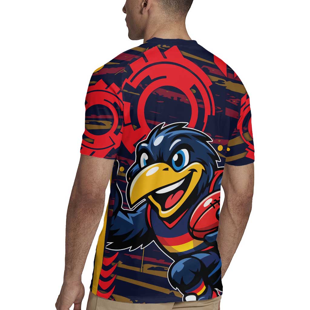 Adelaide Crows Rugby Jersey Mascot Cartoon Football Illustration Style