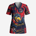 Adelaide Crows Scrub Top Mascot Cartoon Football Illustration Style