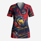 Adelaide Crows Scrub Top Mascot Cartoon Football Illustration Style