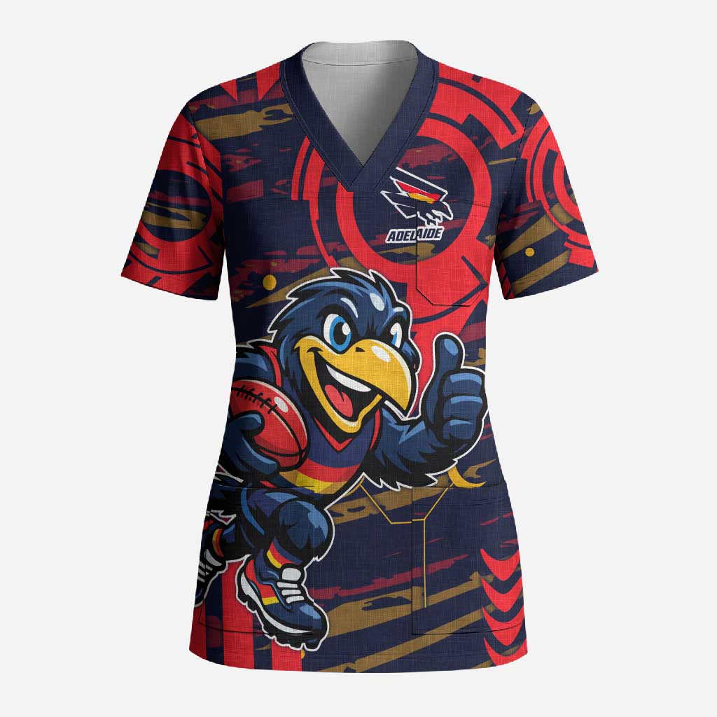 Adelaide Crows Scrub Top Mascot Cartoon Football Illustration Style
