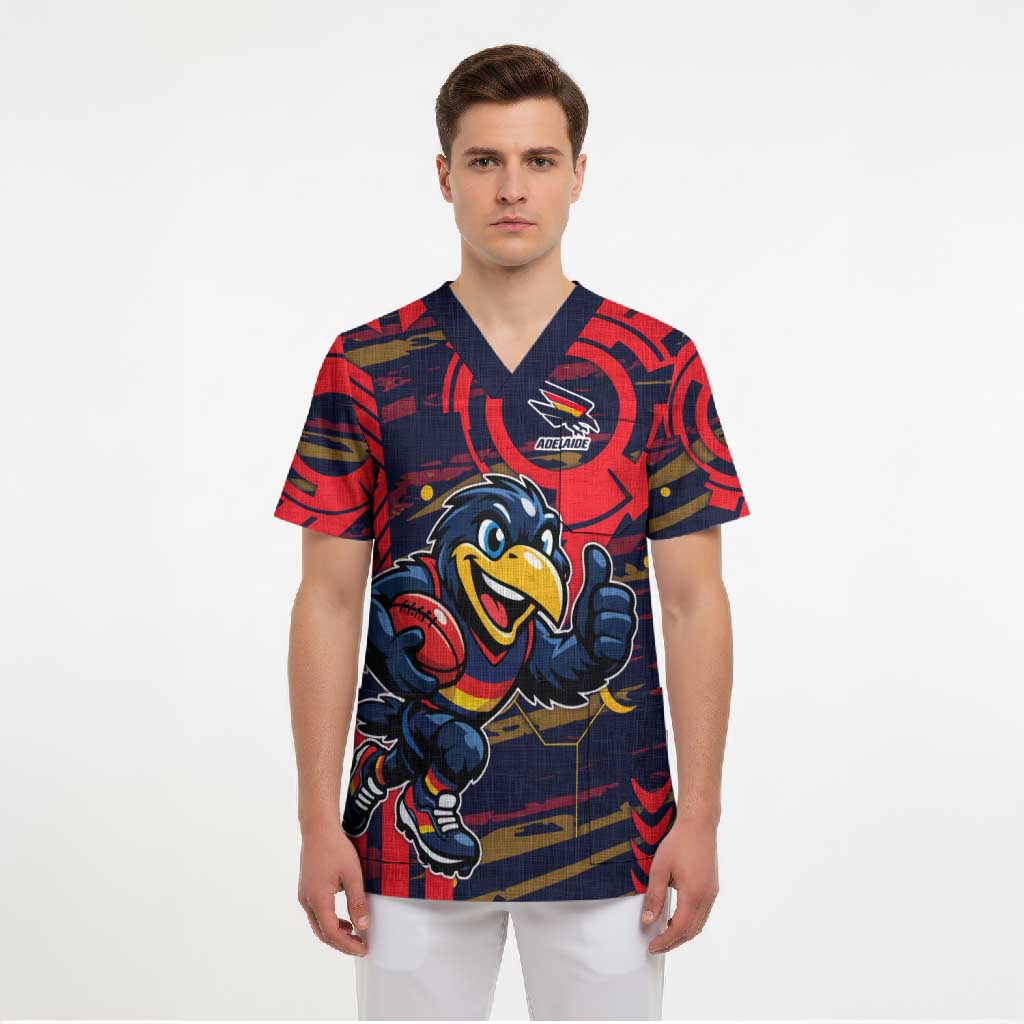 Adelaide Crows Scrub Top Mascot Cartoon Football Illustration Style