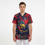 Adelaide Crows Scrub Top Mascot Cartoon Football Illustration Style