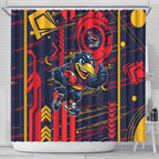 Adelaide Crows Shower Curtain Mascot Cartoon Football Illustration Style
