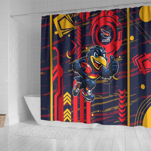 Adelaide Crows Shower Curtain Mascot Cartoon Football Illustration Style