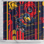 Adelaide Crows Shower Curtain Mascot Cartoon Football Illustration Style
