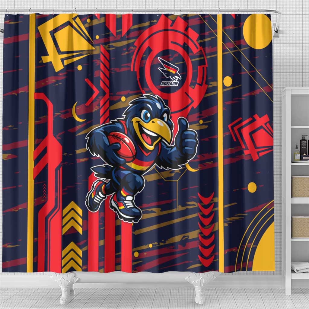 Adelaide Crows Shower Curtain Mascot Cartoon Football Illustration Style