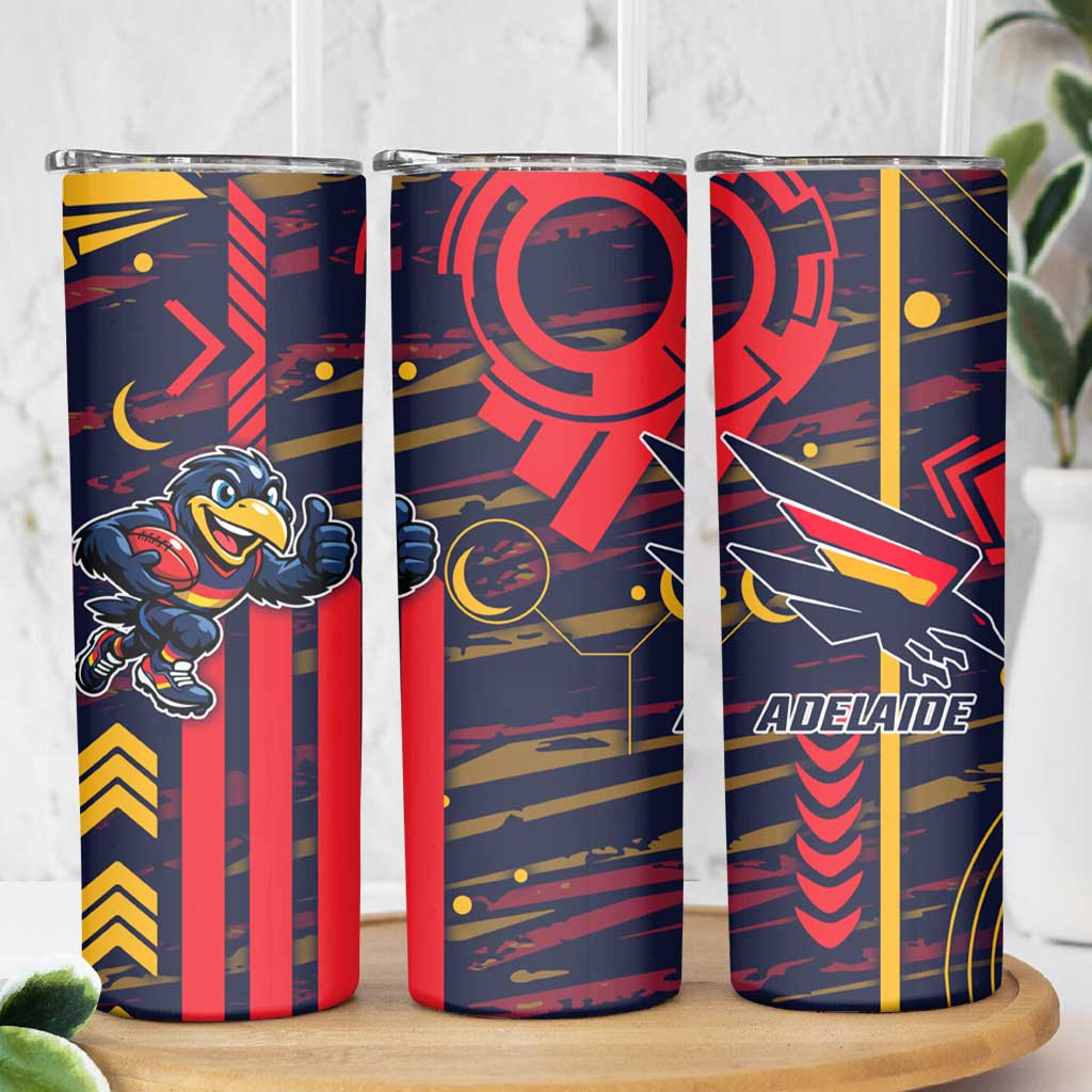 Adelaide Crows Skinny Tumbler Mascot Cartoon Football Illustration Style