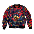 Adelaide Crows Sleeve Zip Bomber Jacket Mascot Cartoon Football Illustration Style