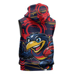 Adelaide Crows Sleeveless Hoodie Mascot Cartoon Football Illustration Style