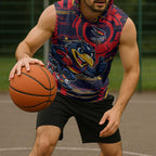 Adelaide Crows Sleeveless Hoodie Mascot Cartoon Football Illustration Style