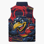 Adelaide Crows Sleeveless Puffer Jacket Mascot Cartoon Football Illustration Style