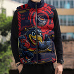 Adelaide Crows Sleeveless Puffer Jacket Mascot Cartoon Football Illustration Style
