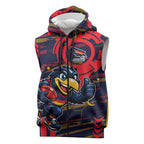 Adelaide Crows Sleeveless Zip Hoodie Mascot Cartoon Football Illustration Style