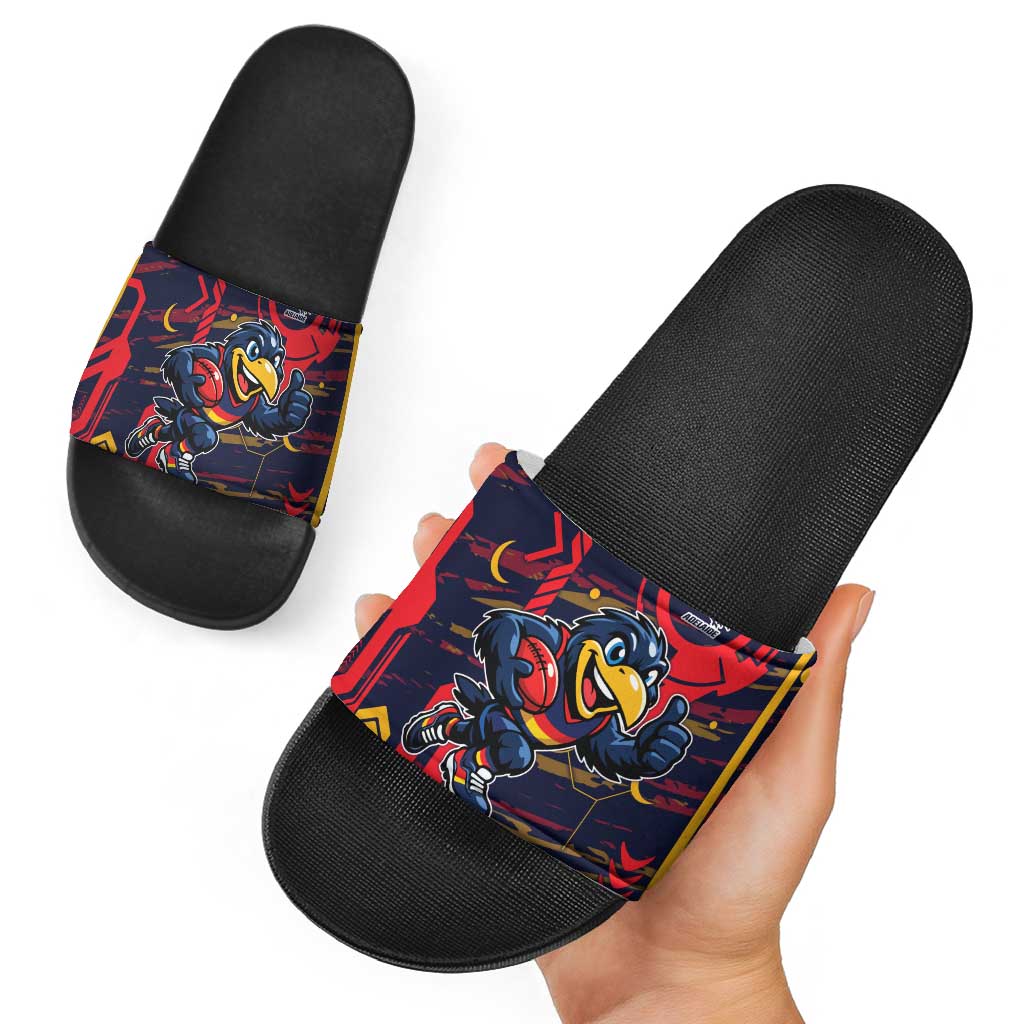 Adelaide Crows Slide Sandals Mascot Cartoon Football Illustration Style
