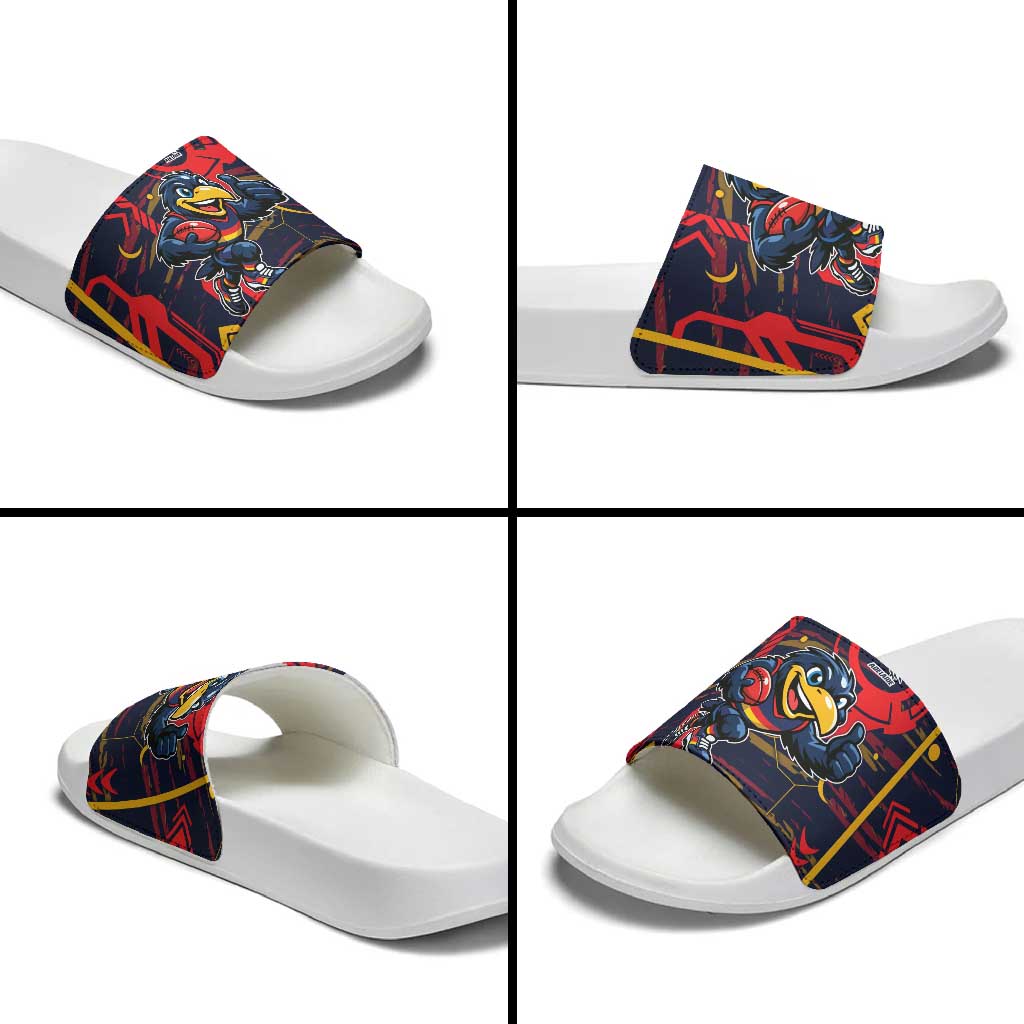 Adelaide Crows Slide Sandals Mascot Cartoon Football Illustration Style