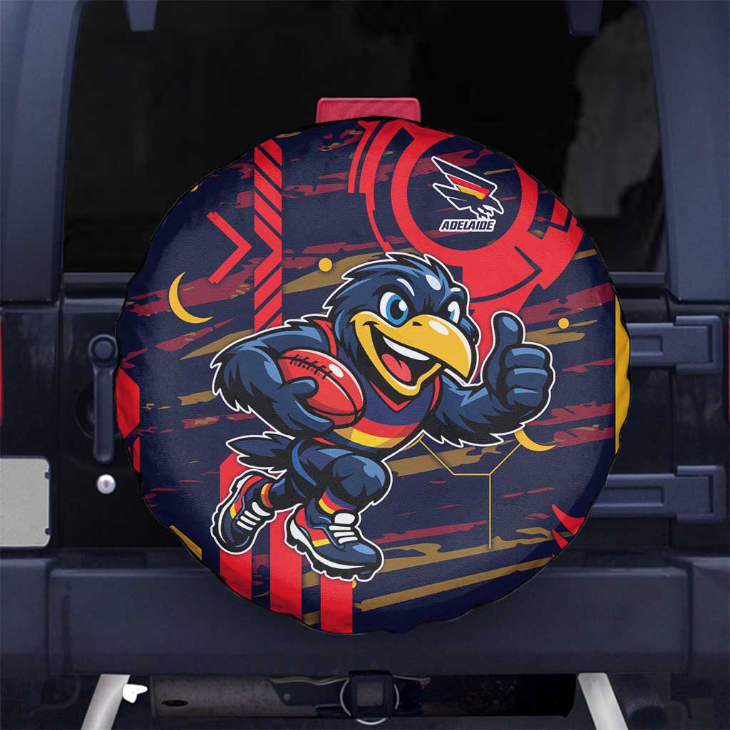 Adelaide Crows Spare Tire Cover Mascot Cartoon Football Illustration Style