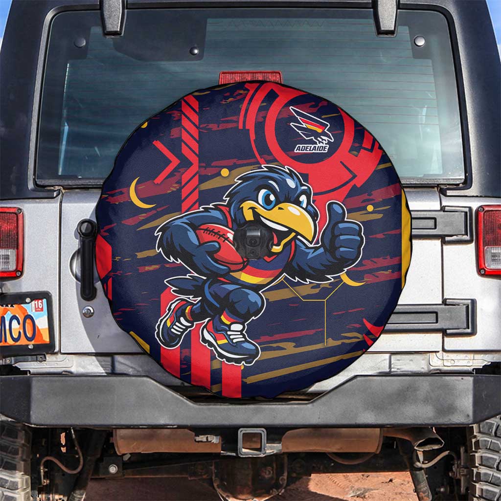 Adelaide Crows Spare Tire Cover Mascot Cartoon Football Illustration Style