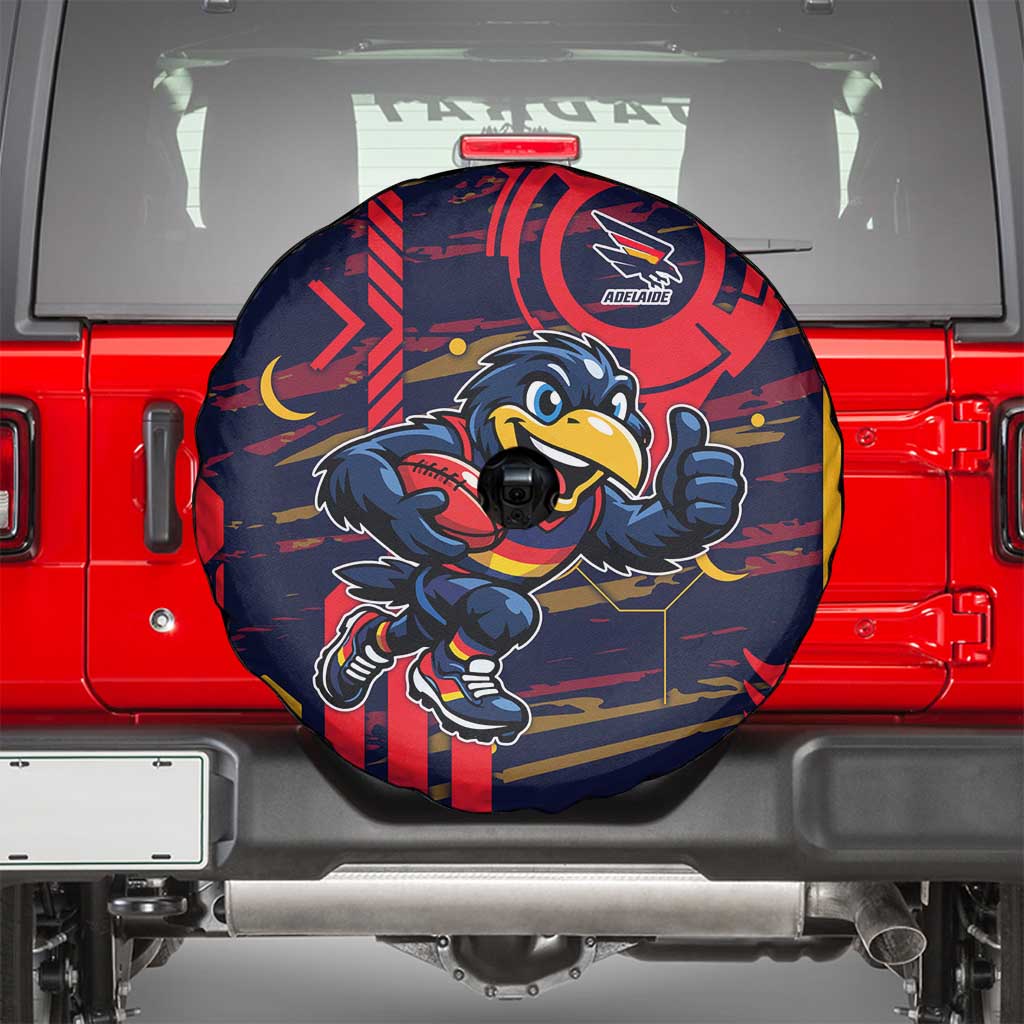 Adelaide Crows Spare Tire Cover Mascot Cartoon Football Illustration Style
